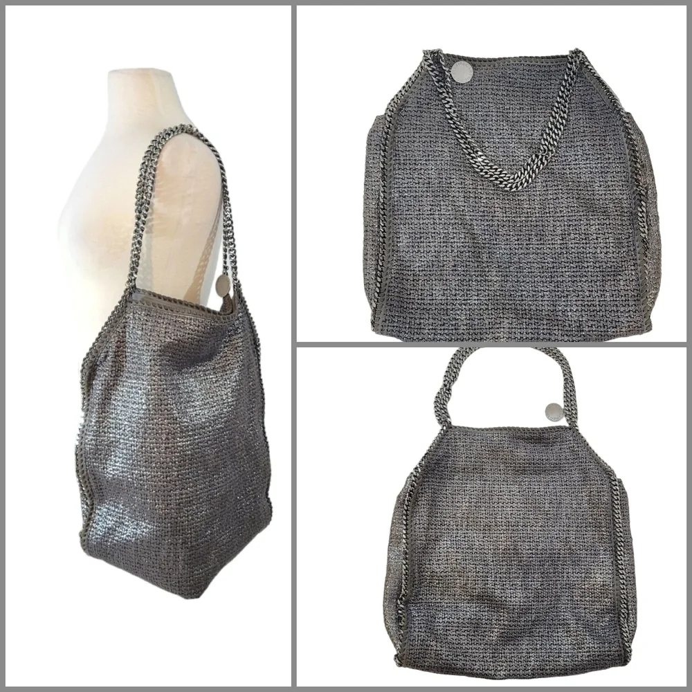 Rare Stella McCartney Silver Falabella Large Tote Bag EUC